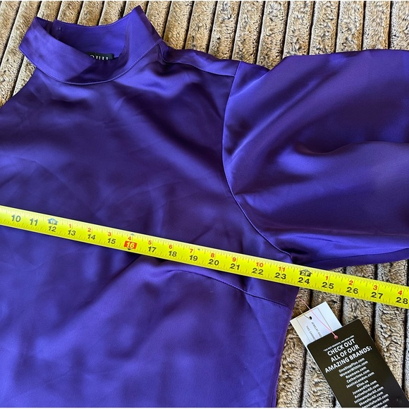 🎉5 for $45🎉 NWT Eloquii One Shoulder Satin Top blouse With Draped Sleeve size 18 - Picture 9 of 12